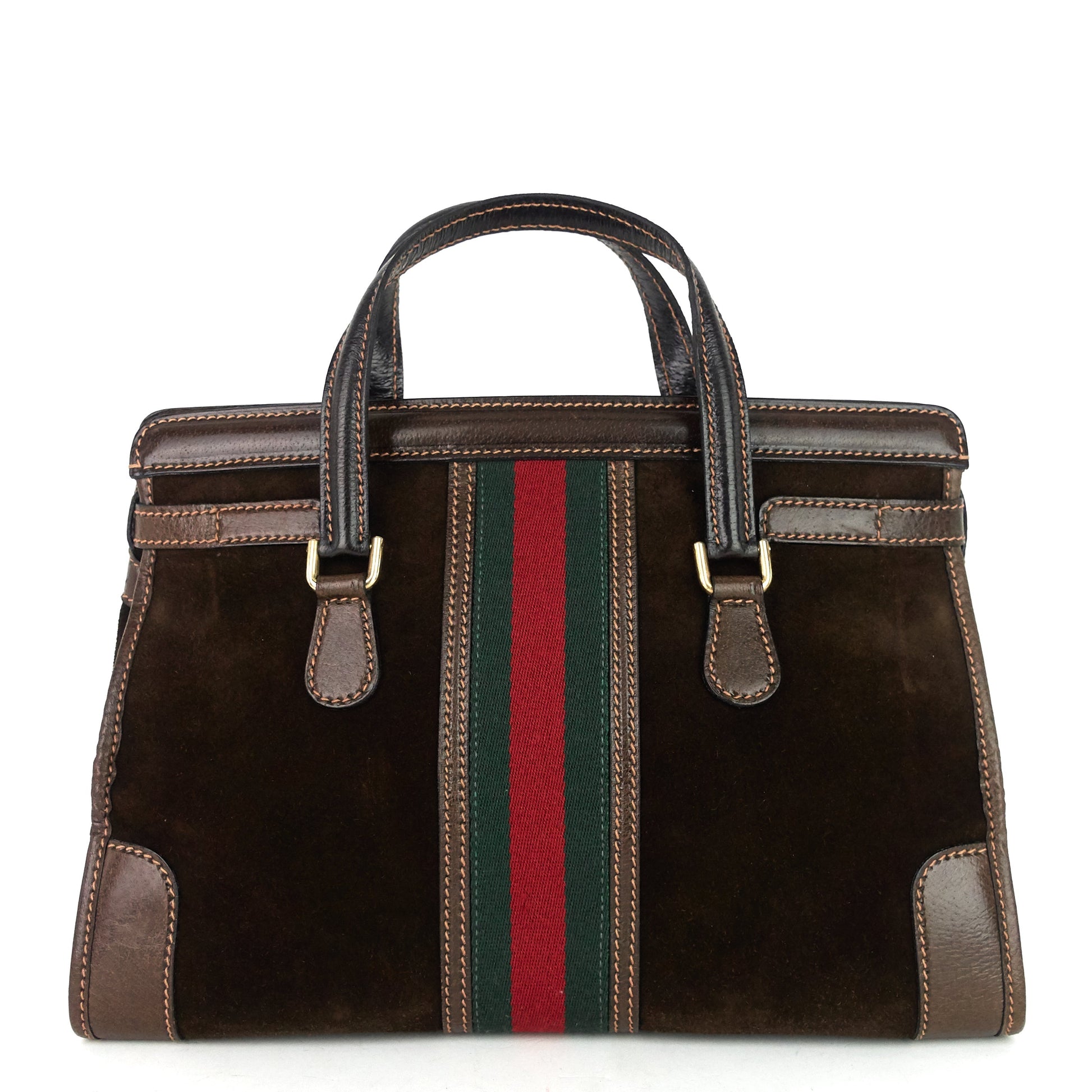 Gucci Suede Web Stripe Tote Bag