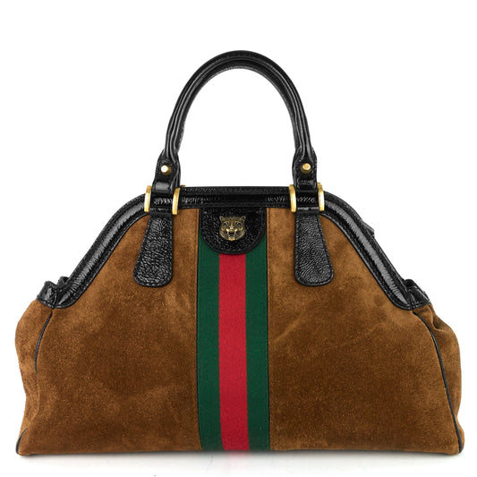 Gucci Ophidia RE(BELLE) Medium Suede and Leather Bag