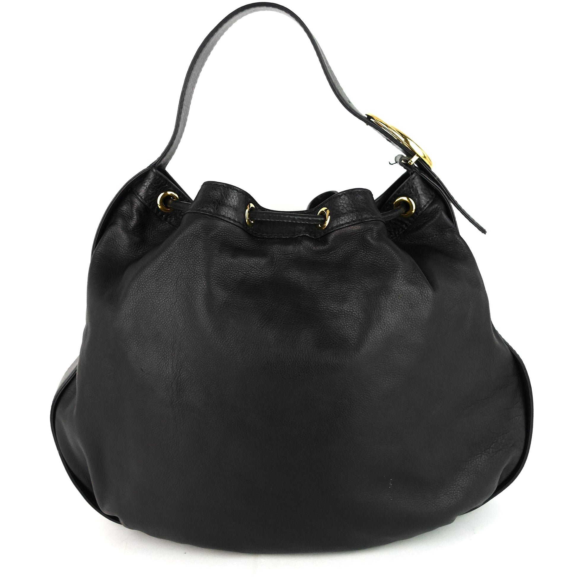 Gucci Drawstring Soft Leather Tote Bag