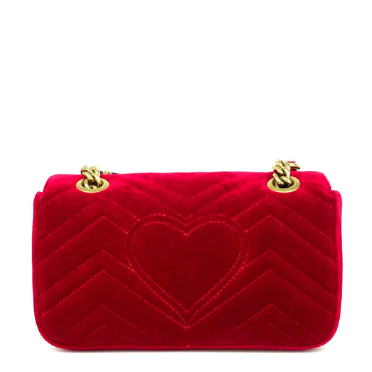 Gucci GG Marmont Mini Chevron Velvet Bag