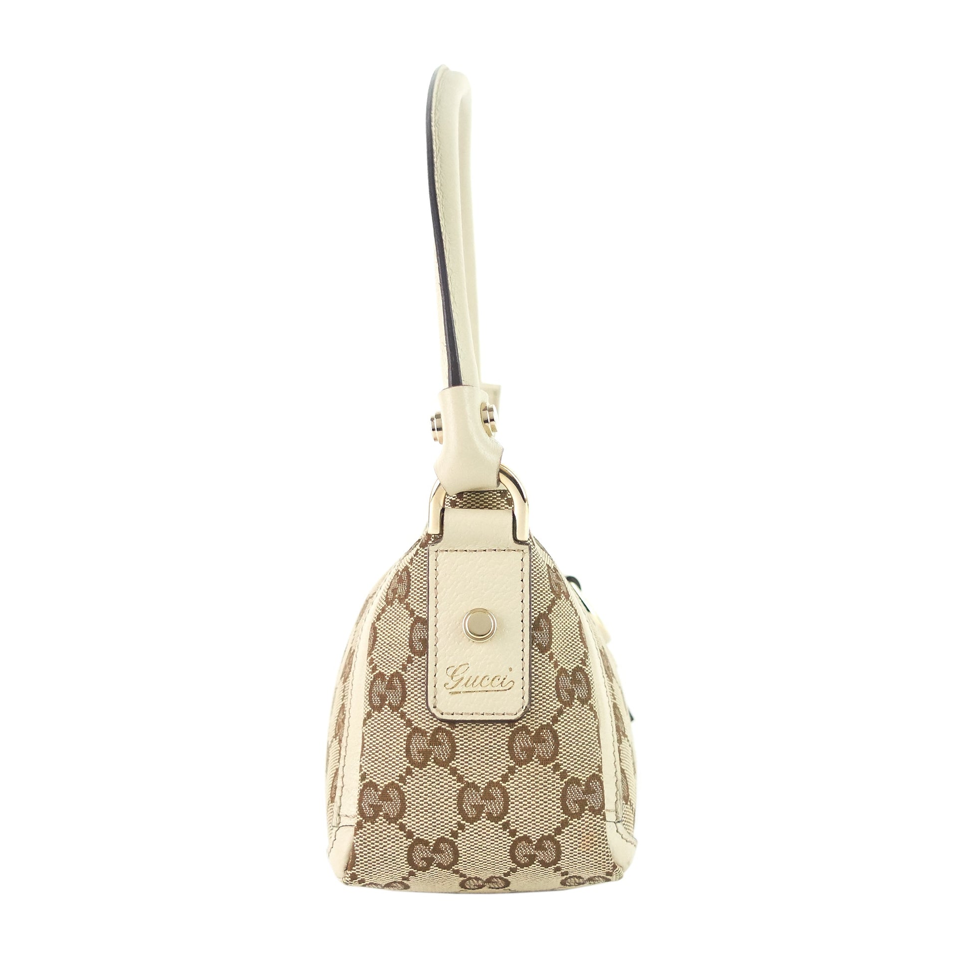 Gucci Abbey D-Ring Monogram Canvas Pochette Bag