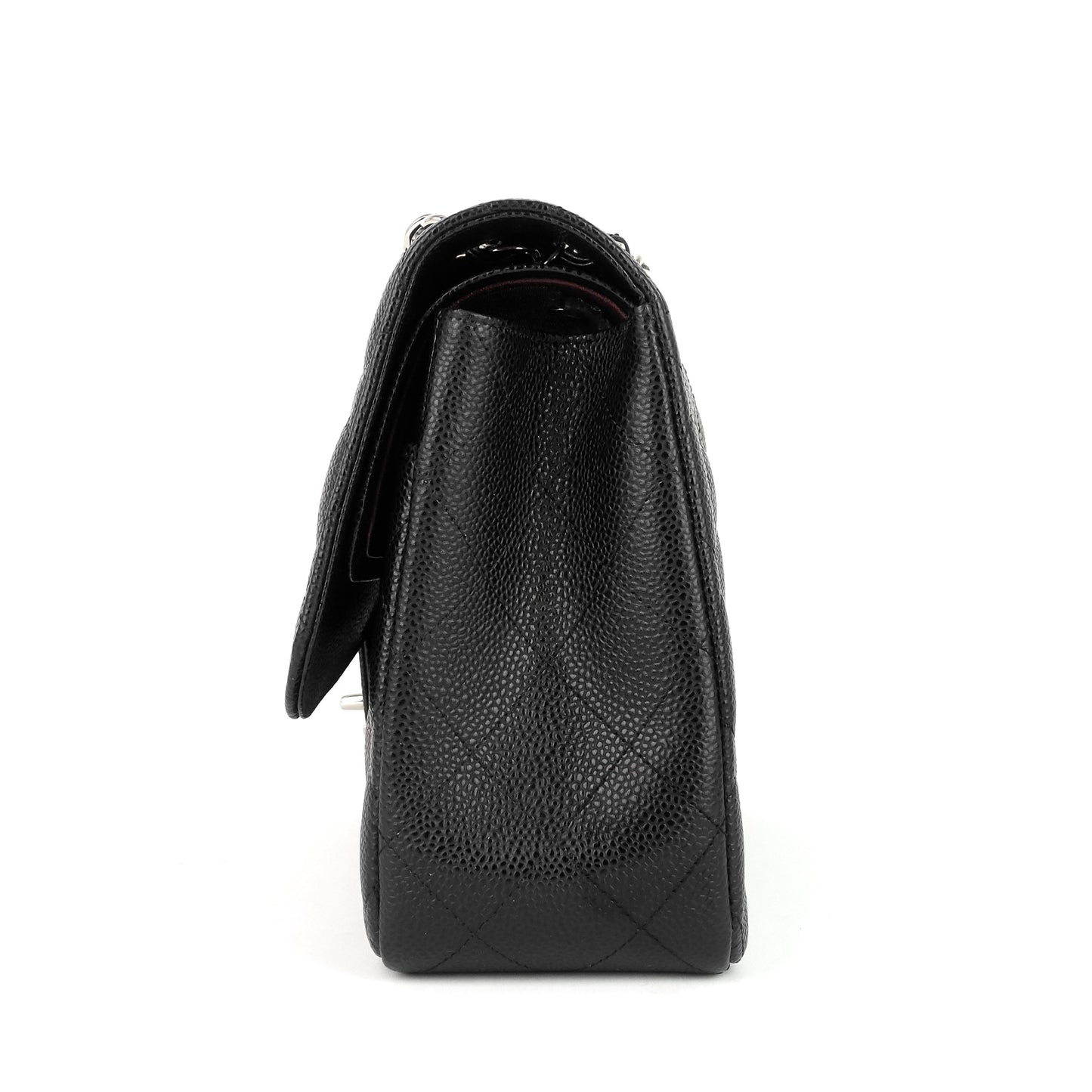 Chanel Double Flap Quilted Caviar Leather Bag