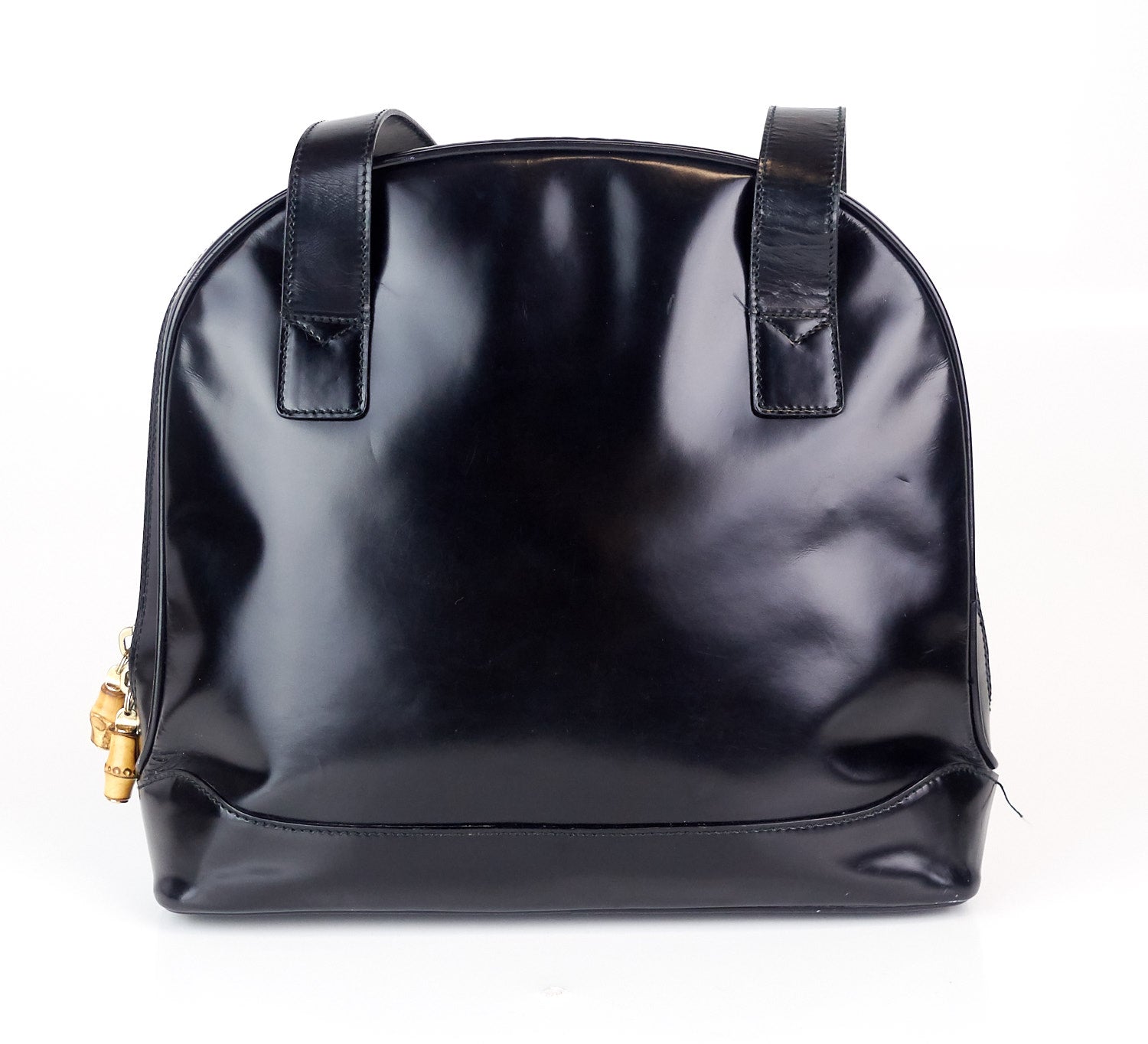Gucci Patent Leather Front Flap Pocket Tote Bag