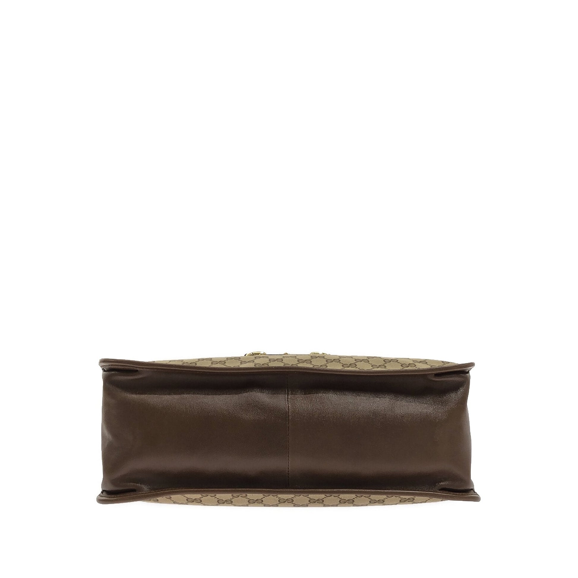 Gucci Horsebit Brown Leather Canvas Tote Style 2