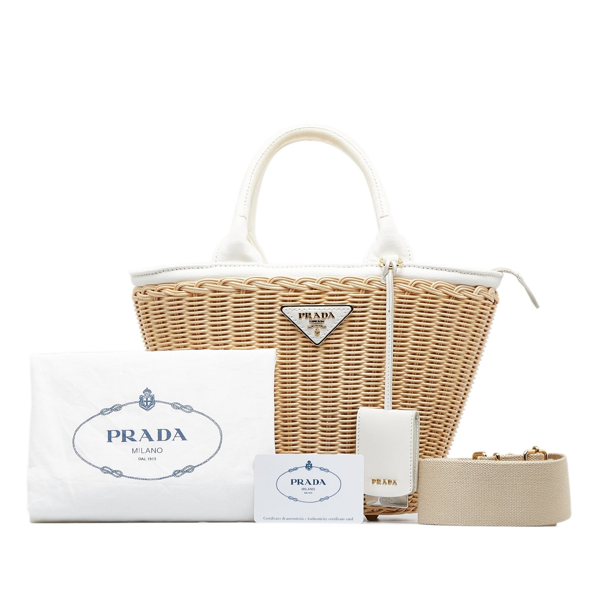 Prada Midollino Brown Wicker Luxury Handbag