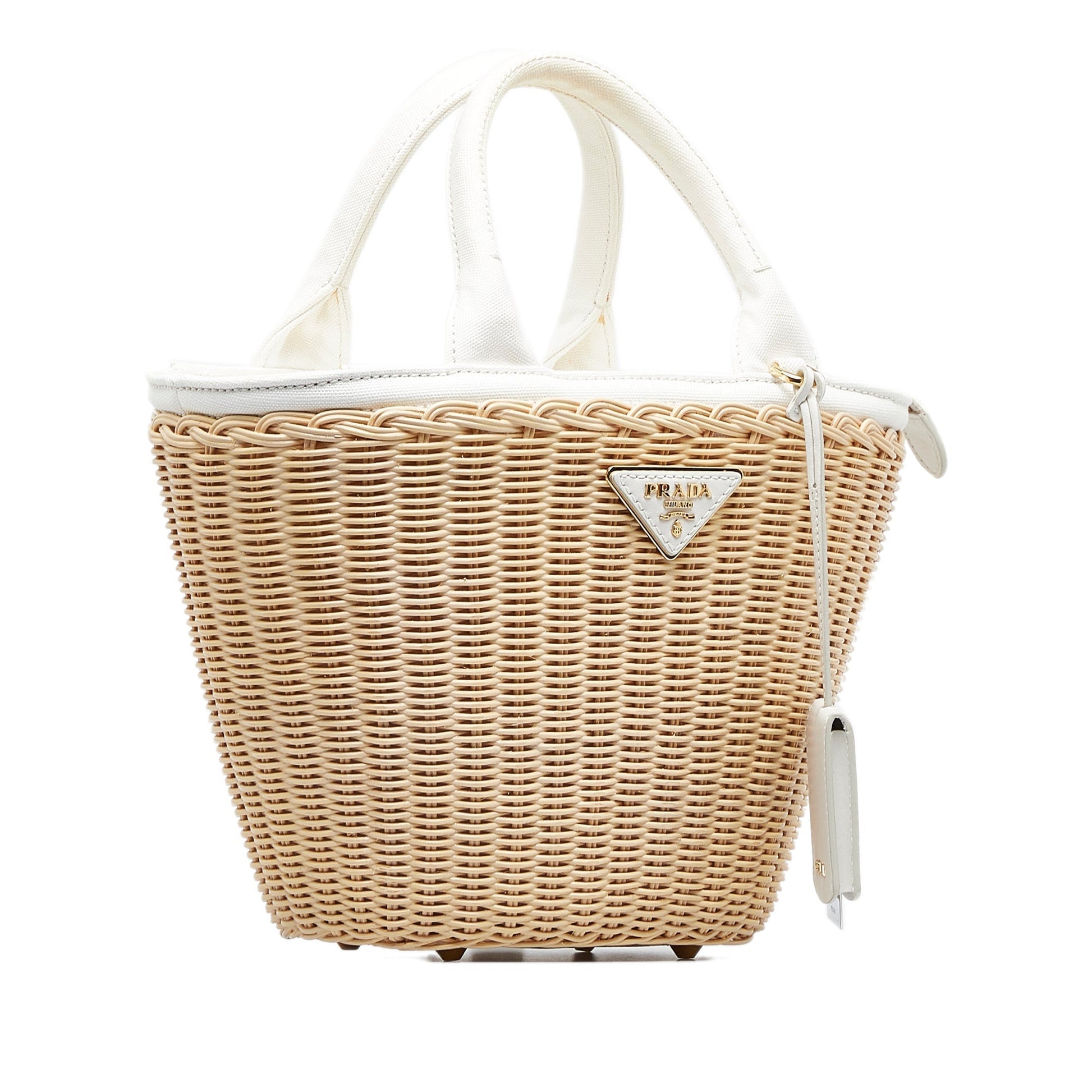 Prada Midollino Brown Wicker Luxury Handbag