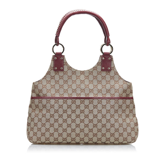 Gucci Leather Canvas Handbag