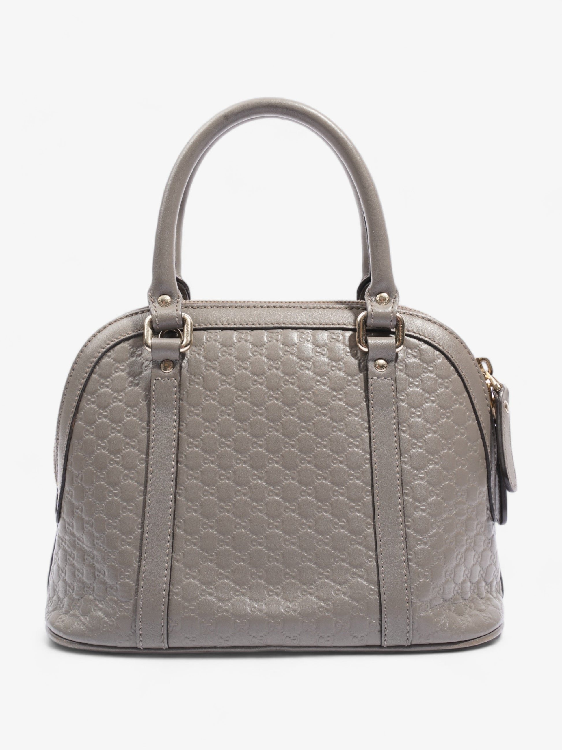Mini Microguccissima Dome Bag Grey Leather