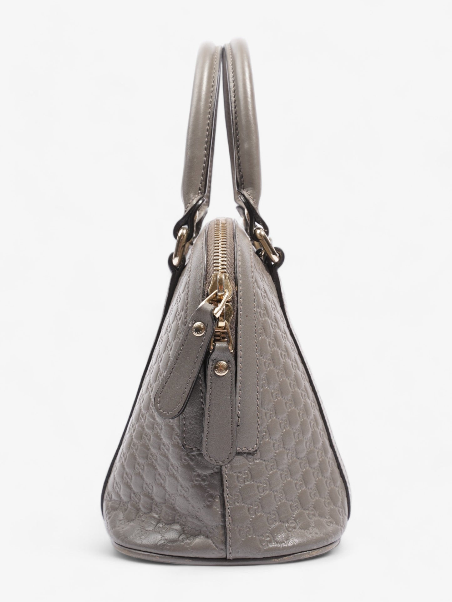 Mini Microguccissima Dome Bag Grey Leather