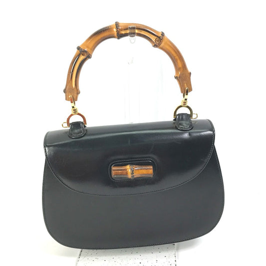 GUCCI Handbag 000 1951 Leather / Bamboo black turn lock old gucci Bamboo Women