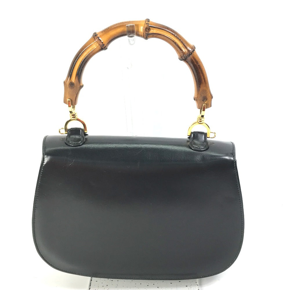 GUCCI Handbag 000 1951 Leather / Bamboo black turn lock old gucci Bamboo Women