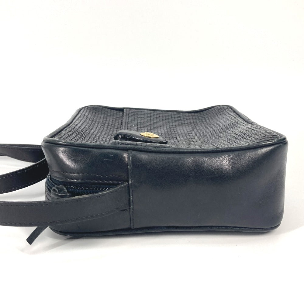 CELINE Shoulder Bag leather black Carriage Metal Women
