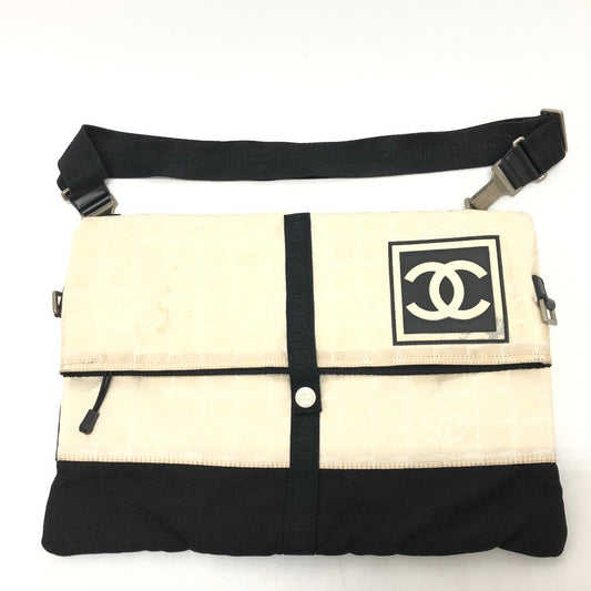 CHANEL Shoulder Bag canvas white CC COCO Mark New travel line Women