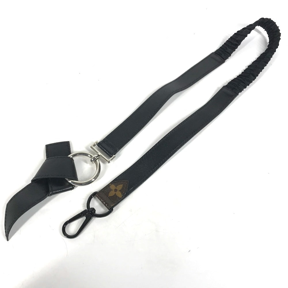 LOUIS VUITTON Shoulder strap leather black Monogram