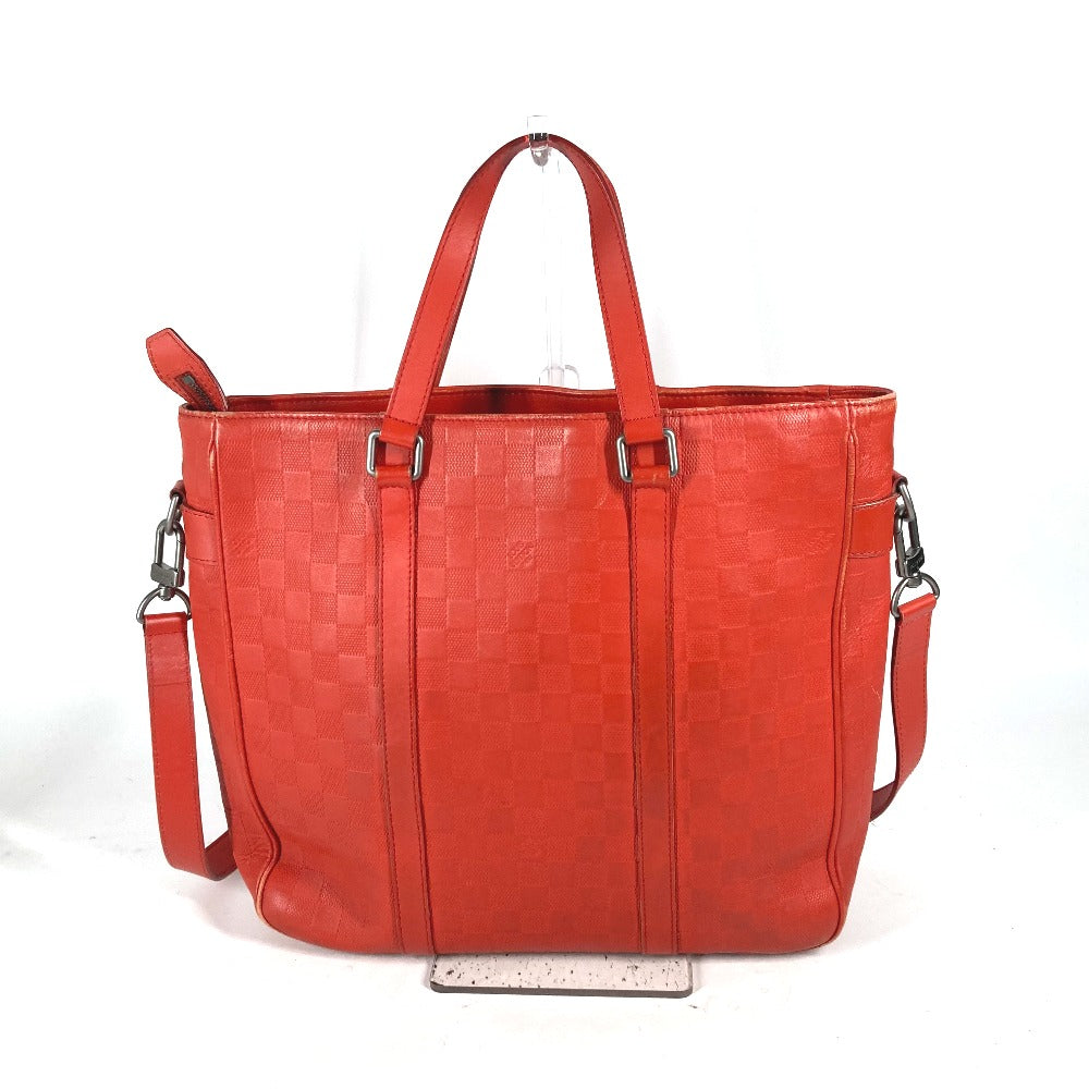 LOUIS VUITTON Shoulder Bag Damier Anfini Leather Orange type Damier Anfini Tadao PM