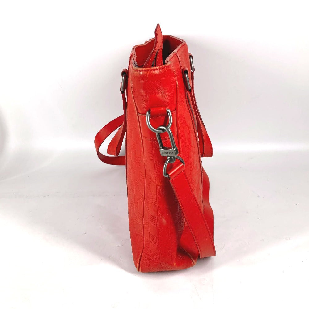 LOUIS VUITTON Shoulder Bag Damier Anfini Leather Orange type Damier Anfini Tadao PM