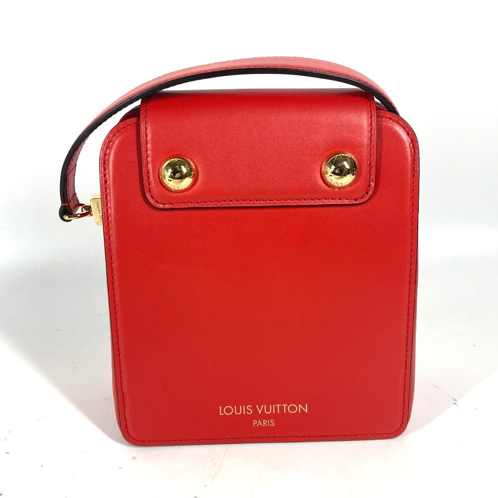 LOUIS VUITTON Shoulder Bag leather Red type LV logo S lock bag XL