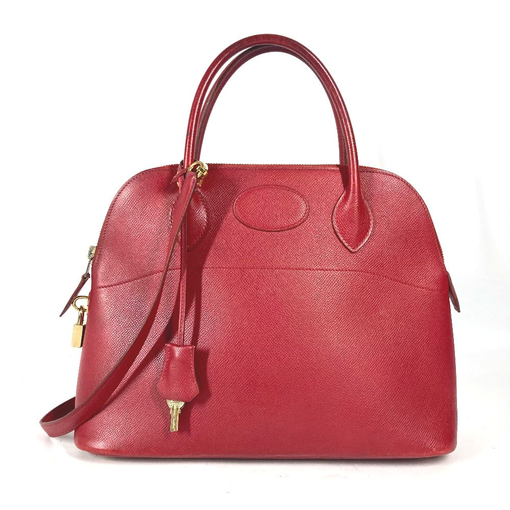 HERMES Handbag Courchevel Red bag Shoulder Bag Bored 30