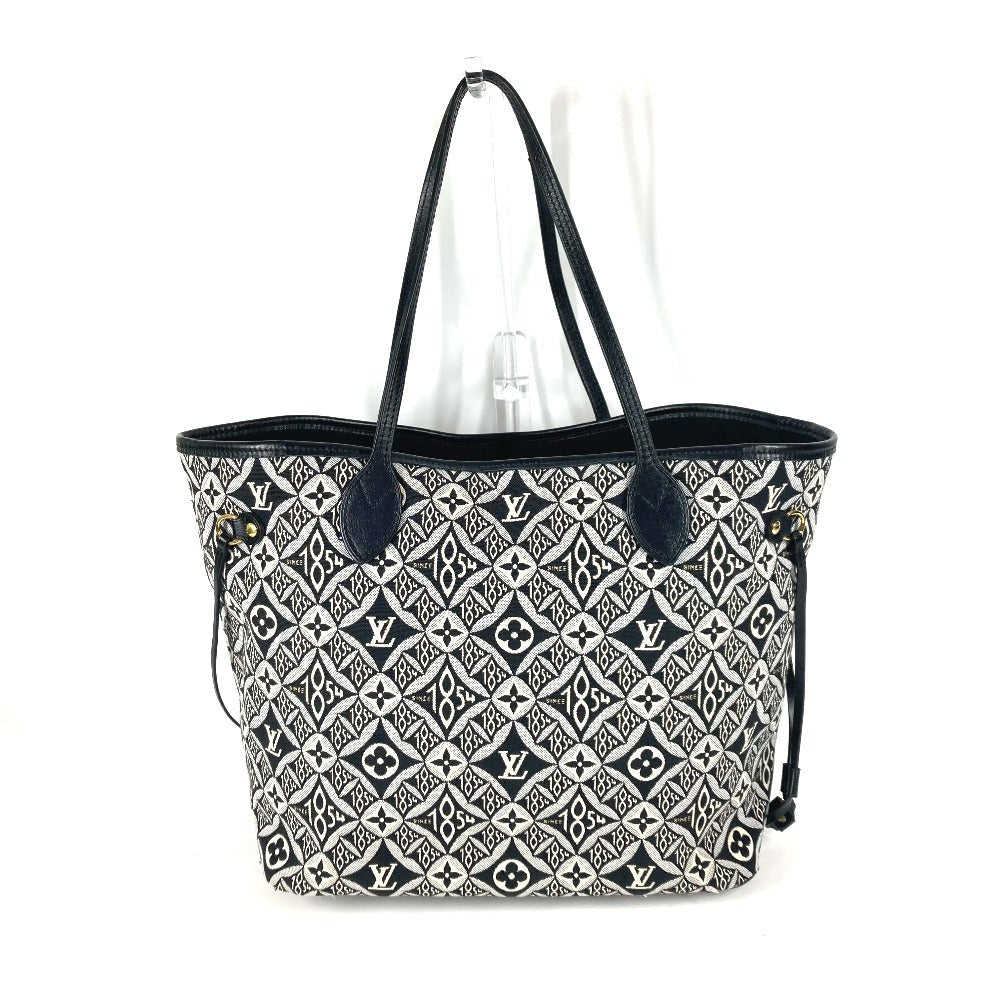 LOUIS VUITTON Shoulder Bag Jacquard, Leather black Monogram Neverfull MM Women