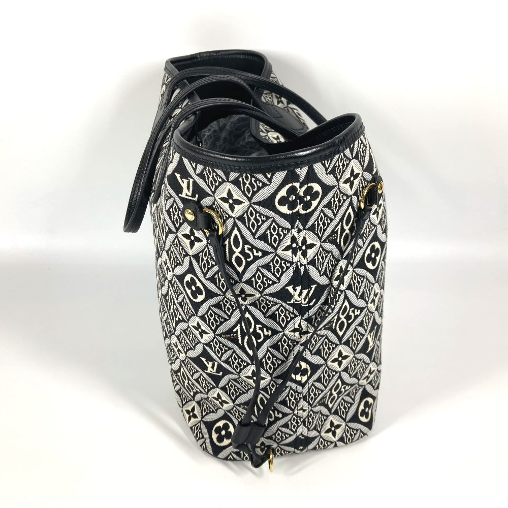 LOUIS VUITTON Shoulder Bag Jacquard, Leather black Monogram Neverfull MM Women