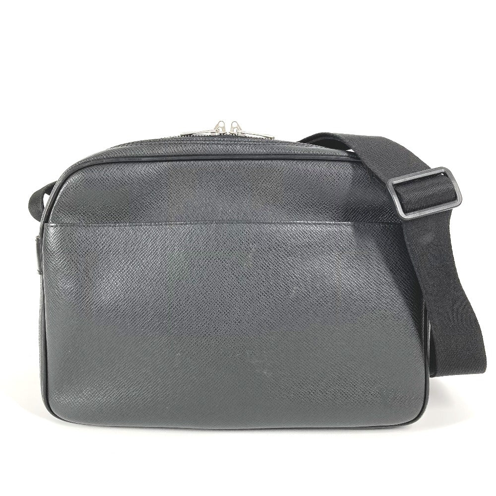 LOUIS VUITTON Shoulder Bag Taiga Leather black Taiga Reporter PM unisex(Unisex)