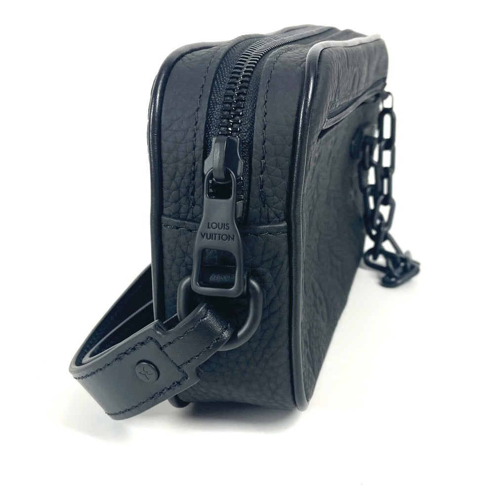 LOUIS VUITTON Clutch bag Taurillon Clemence leather, *Box is torn black Monogram Taurillon Clemence Chain Pochette Verga