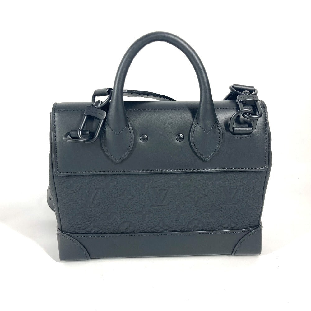 LOUIS VUITTON Handbag Taurillon Clemence Leather black Taurillon Clemence Monogram Steamer PM