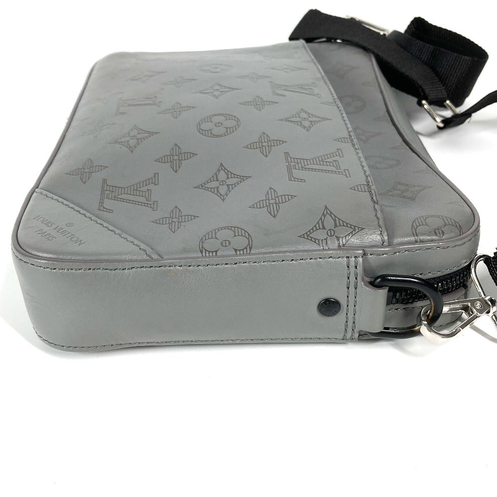 LOUIS VUITTON Shoulder Bag Monogram shadow leather gray Monogram shadow Duo messenger