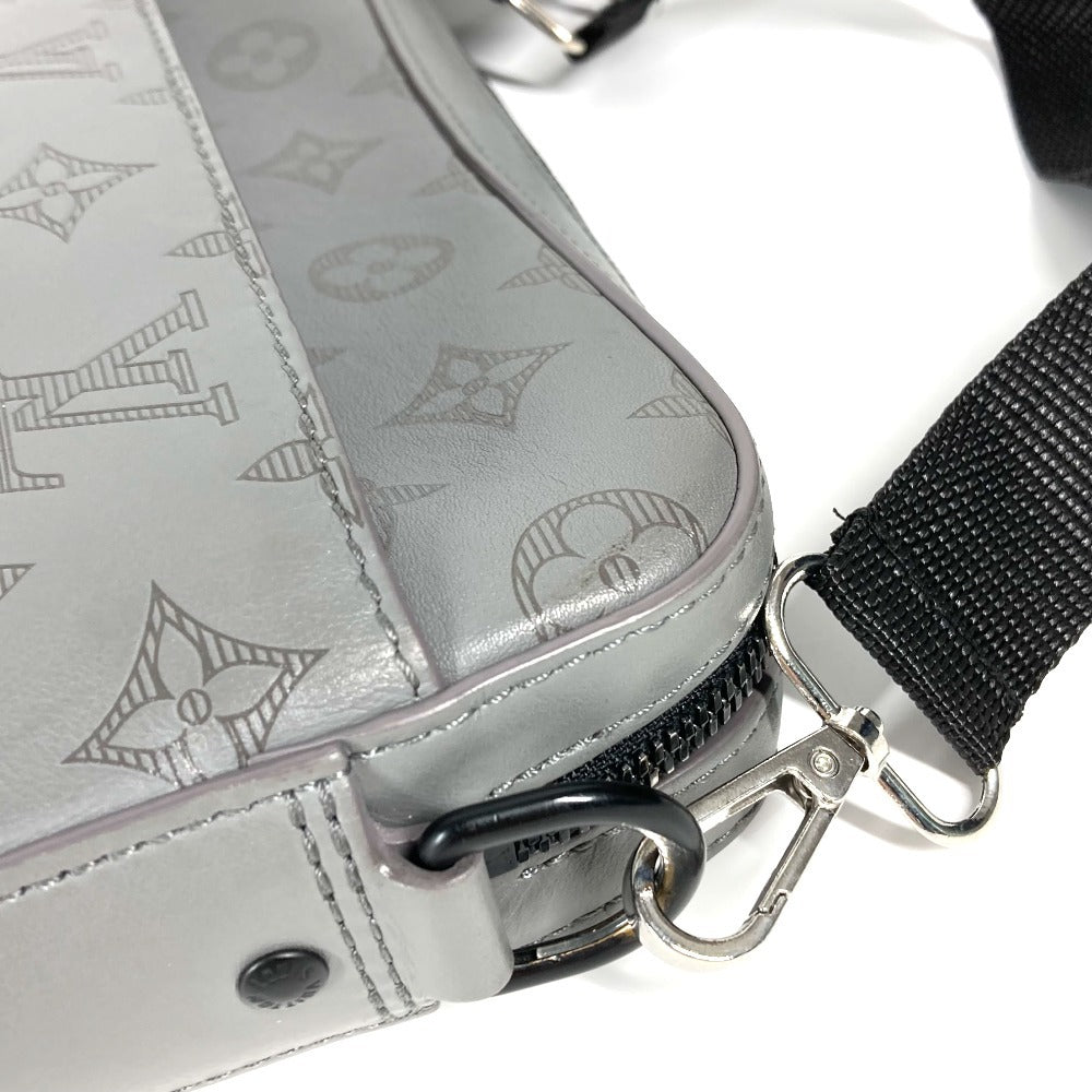 LOUIS VUITTON Shoulder Bag Monogram shadow leather gray Monogram shadow Duo messenger