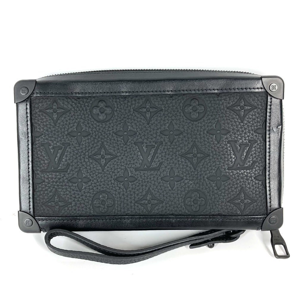 LOUIS VUITTON Clutch bag Taurillon Clemence Leather black Monogram Taurillon Clemence Soft trunk clutch