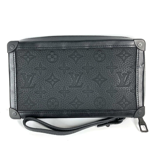 LOUIS VUITTON Clutch bag Taurillon Clemence Leather black Monogram Taurillon Clemence Soft trunk clutch