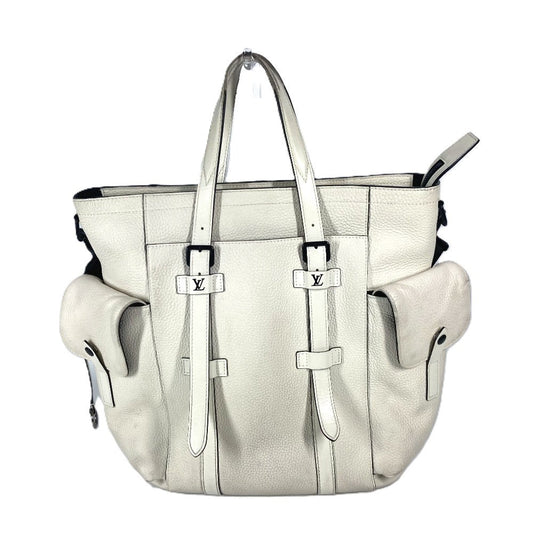 LOUIS VUITTON Shoulder Bag Taurillon Clemence Leather white Monogram christopher tote