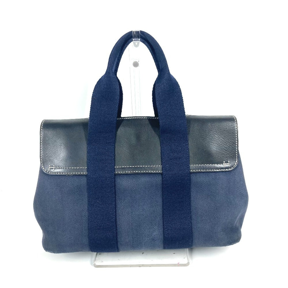 HERMES Handbag Leather / canvas Navy Valparaiso PM Valparaiso