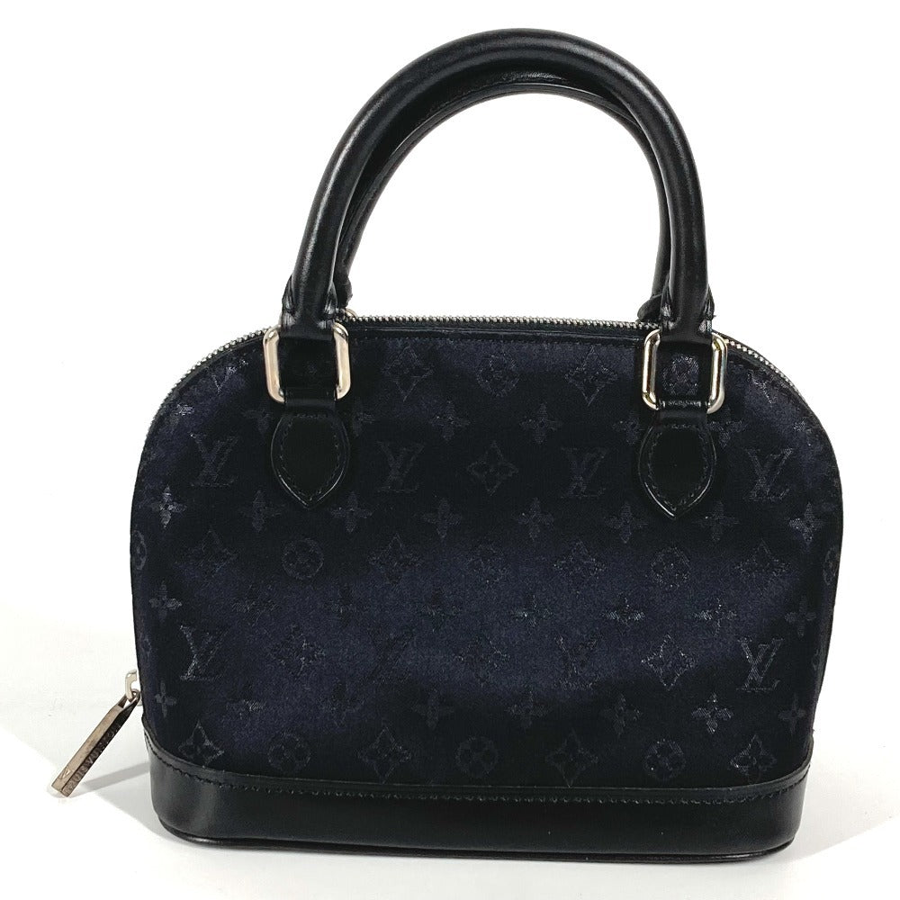 LOUIS VUITTON Handbag Satin / leather black Monogram satin Little Alma