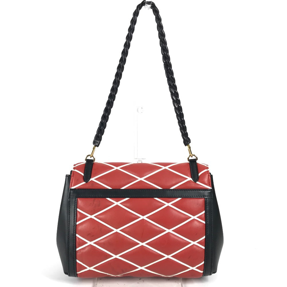 LOUIS VUITTON Shoulder Bag leather Red Maltage Line Pochette Flap