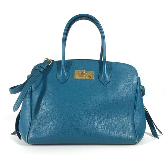LOUIS VUITTON Tote Bag Taurillon Clemence Leather blue Mira MM