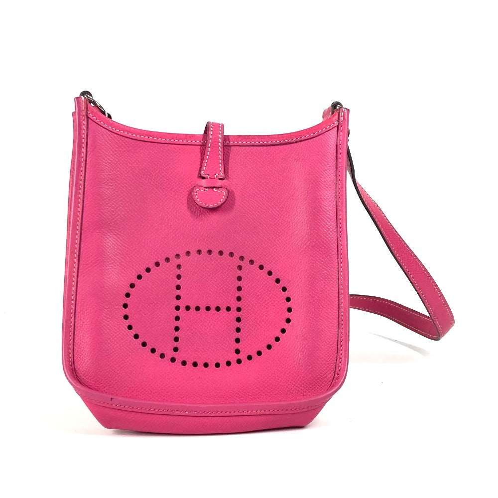 HERMES Shoulder Bag leather pink Evelyn TPM 16 Evelyn TPM
