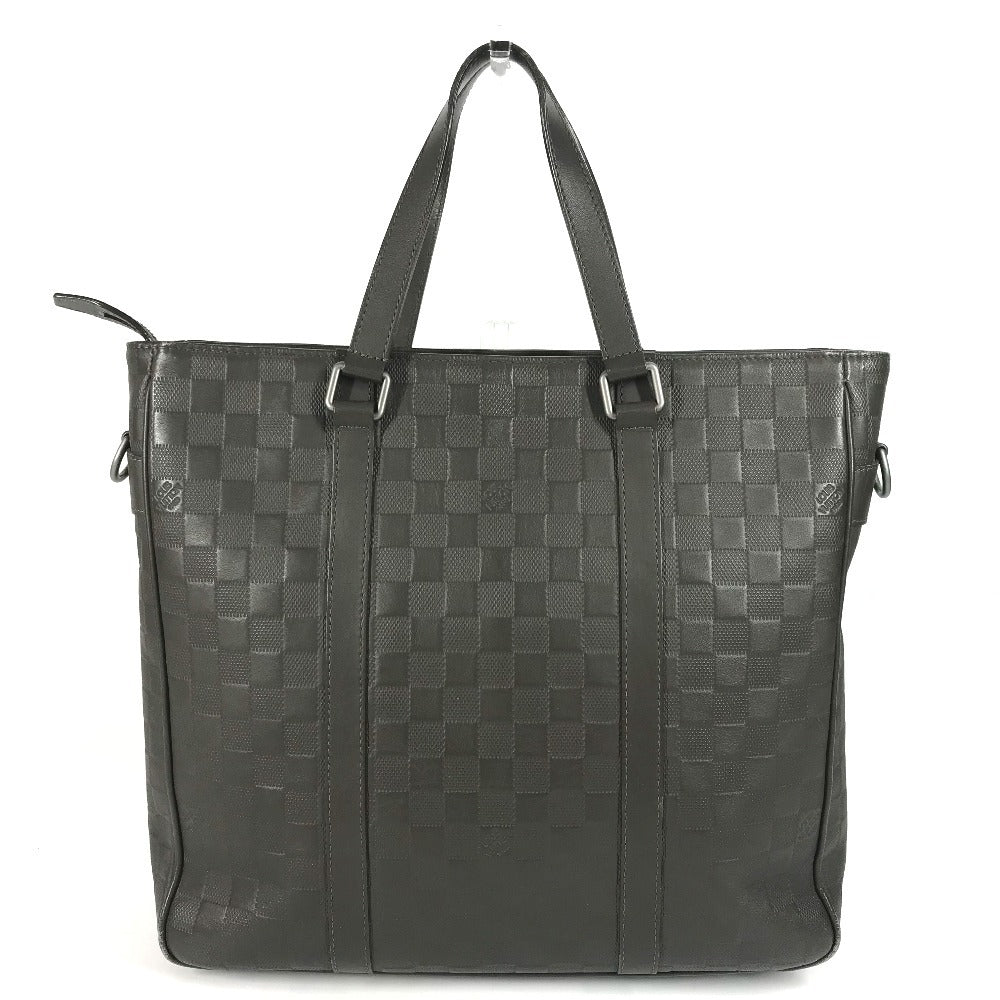 LOUIS VUITTON Handbag Damier Anfini Leather Brown Damier Anfini Tadao PM