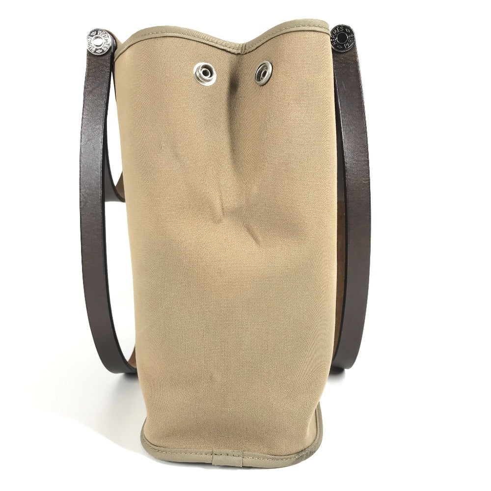 HERMES Shoulder Bag Leather / canvas Brown Kabak PM Kabak PM