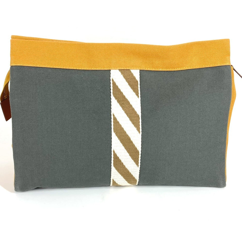 HERMES Clutch bag cotton gray H logo Jimet GM Jimet GM