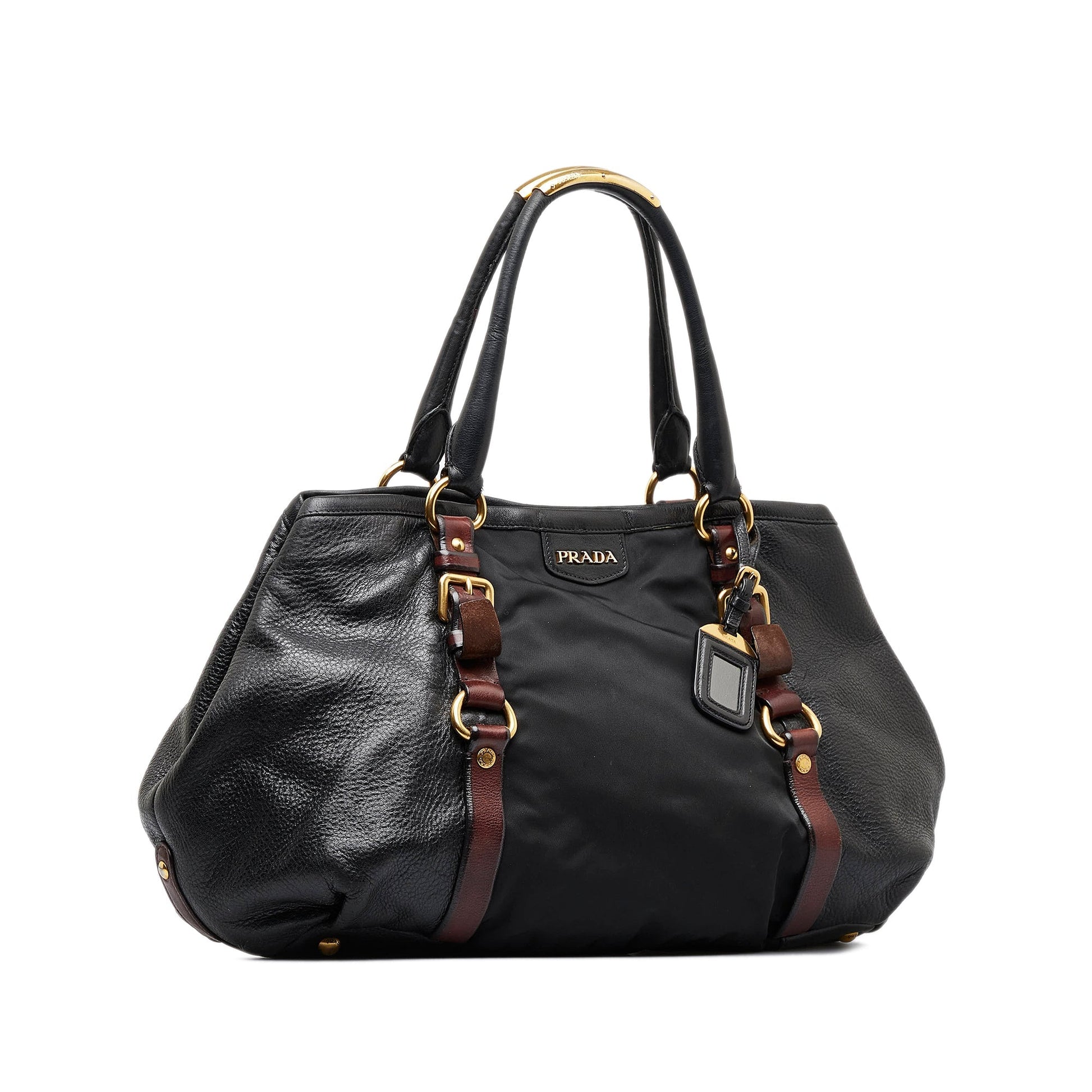 Prada Leather and Nylon Tote Bag