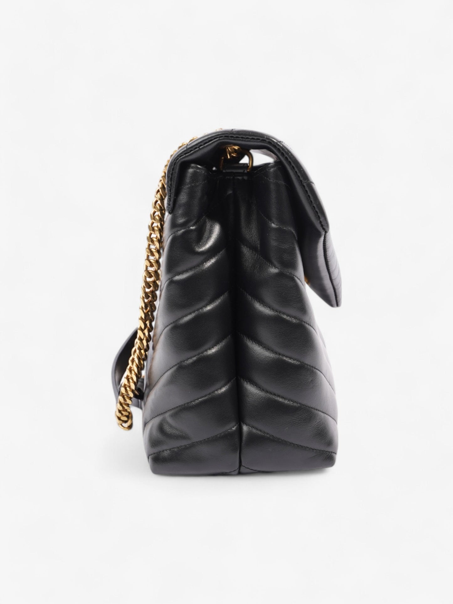 Saint Laurent Lou Lou Black Calfskin Leather Medium