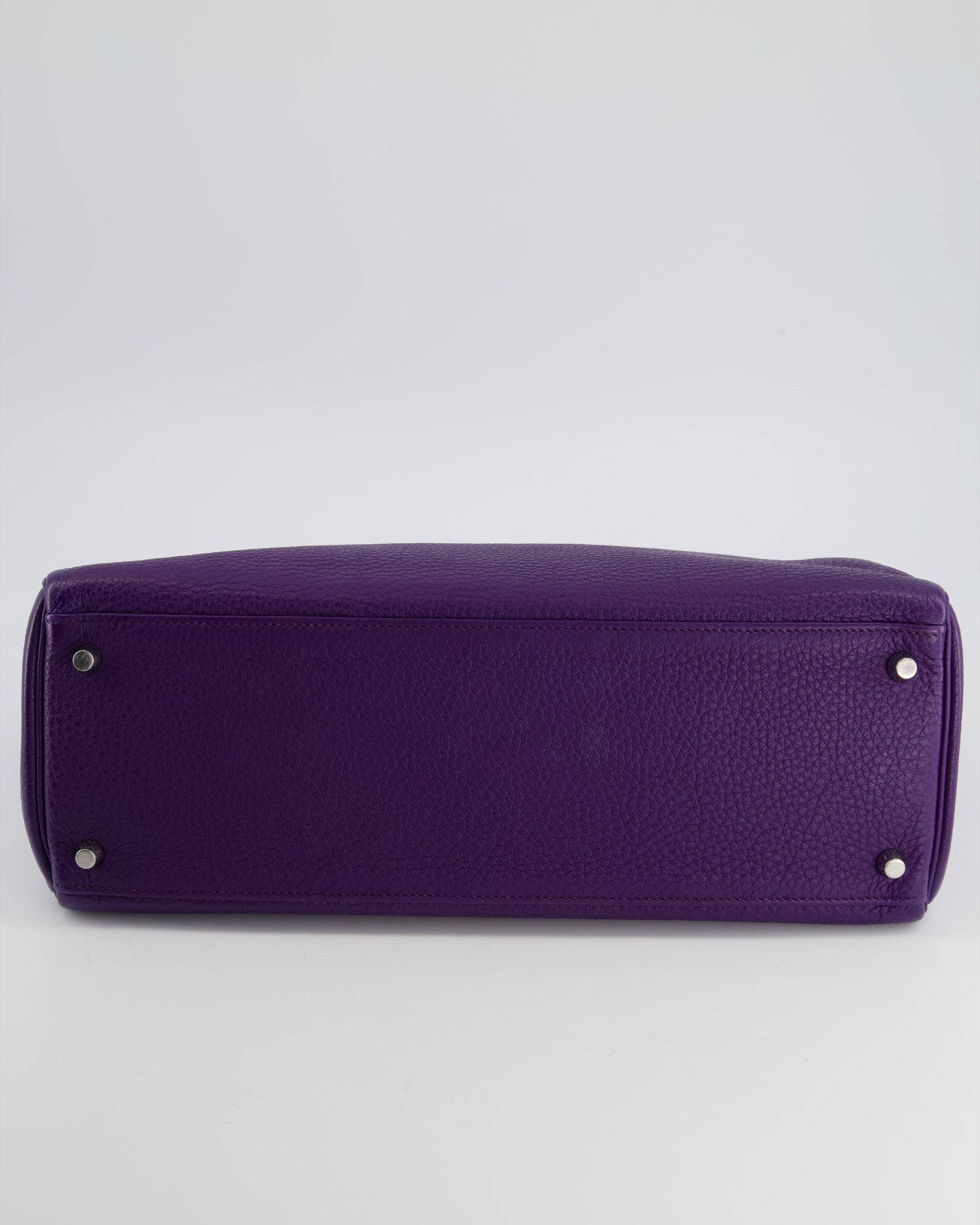Hermes Kelly 35 Retourne Bag in Iris Togo Leather with Palladium Hardware