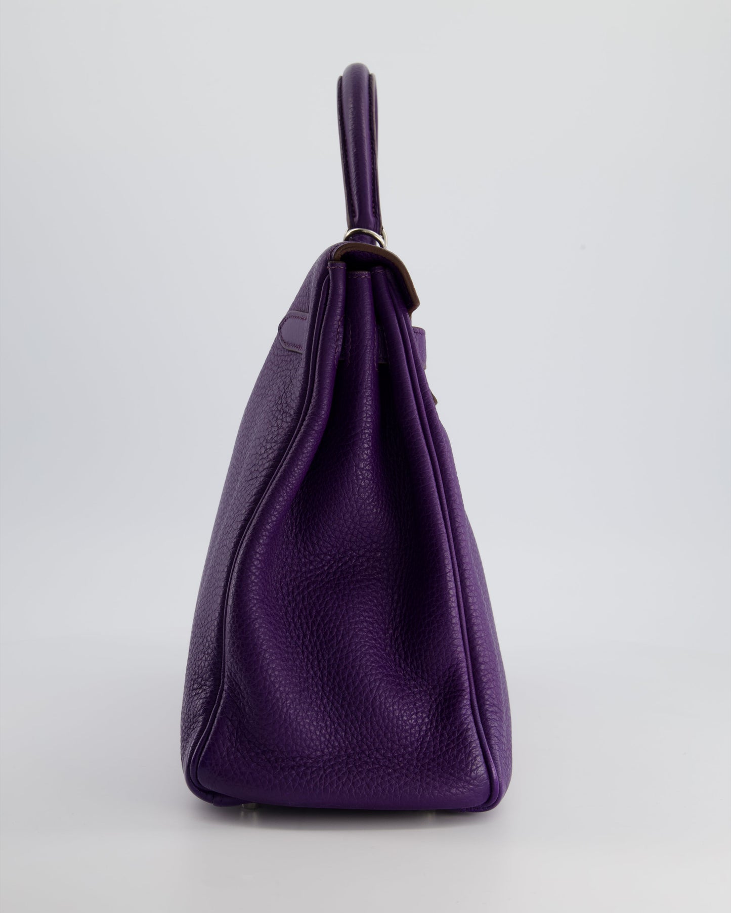Hermes Kelly 35 Retourne Bag in Iris Togo Leather with Palladium Hardware
