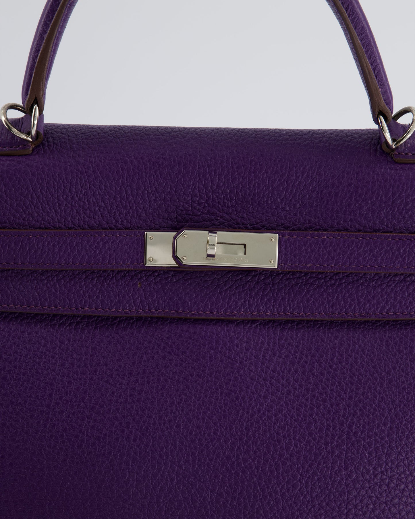 Hermes Kelly 35 Retourne Bag in Iris Togo Leather with Palladium Hardware