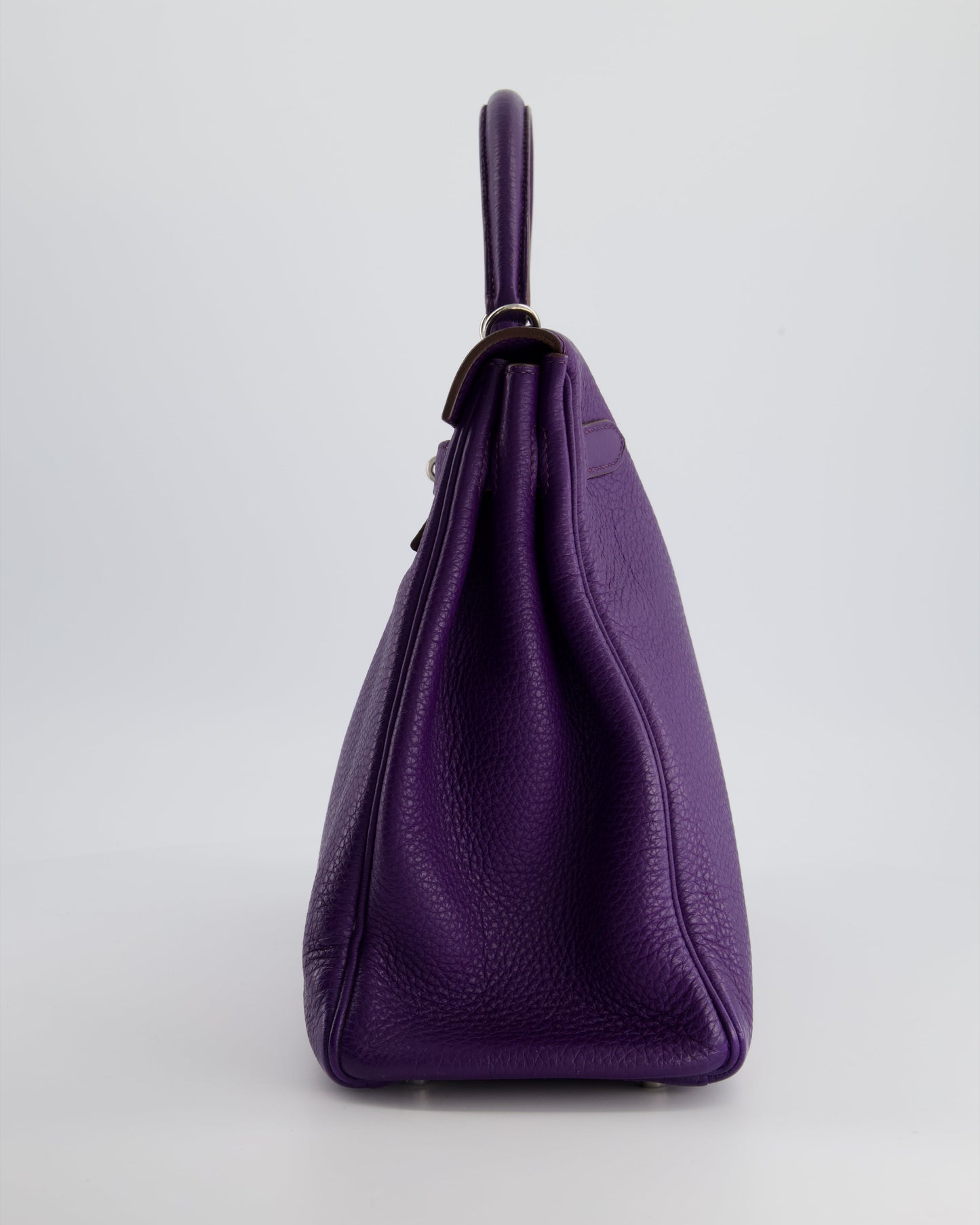 Hermes Kelly 35 Retourne Bag in Iris Togo Leather with Palladium Hardware