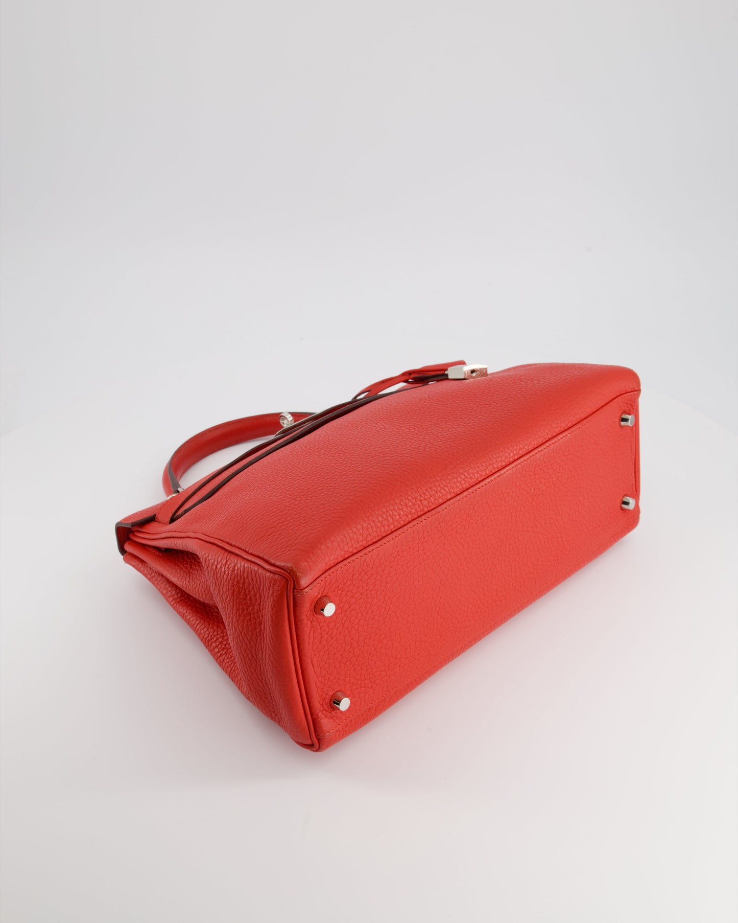 Hermes Kelly 32 Retourne Bag in Geranium Togo Leather and Palladium Hardware