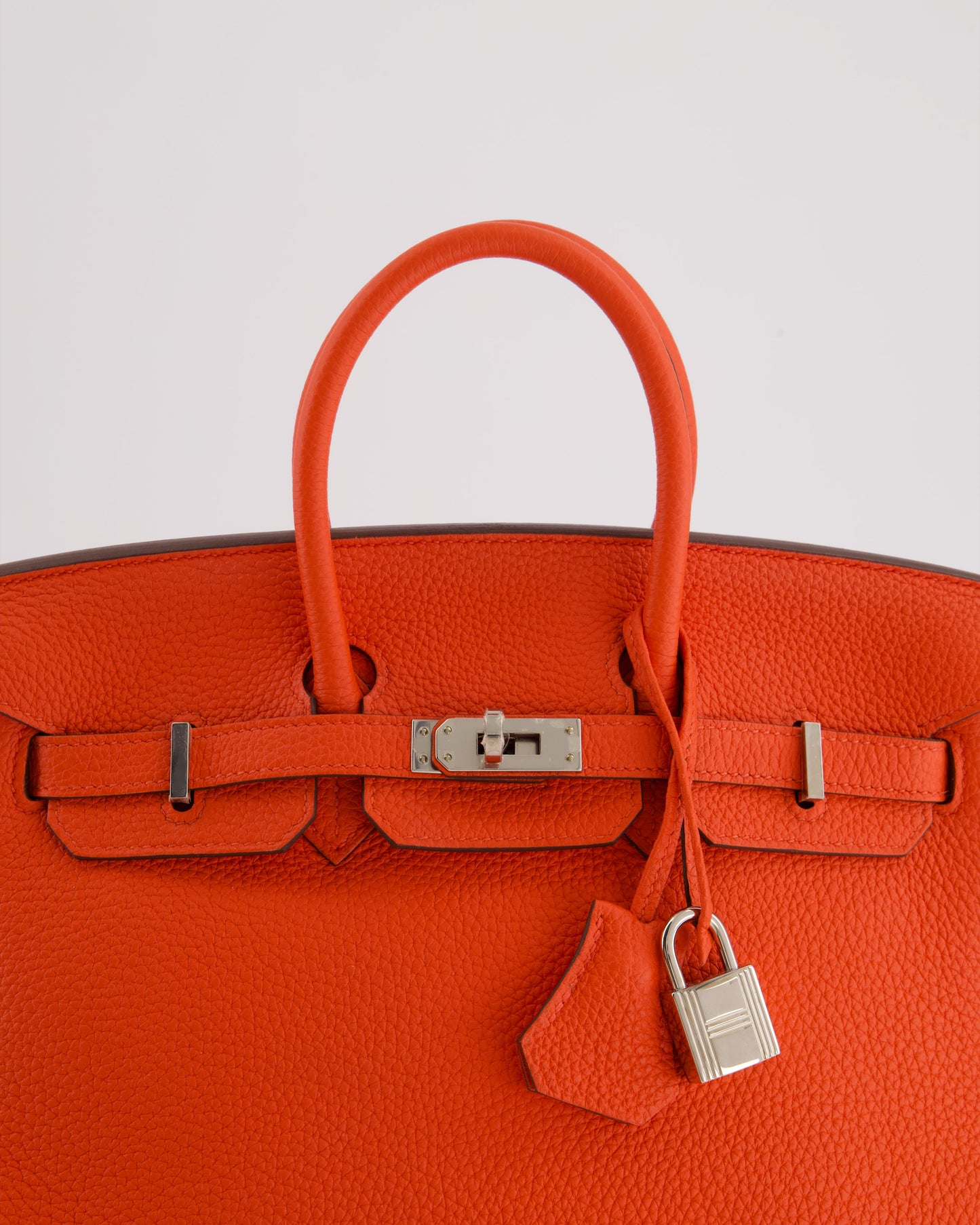 Hermes Birkin 25 Retourne Bag in Capucine Togo Leather and Palladium Hardware