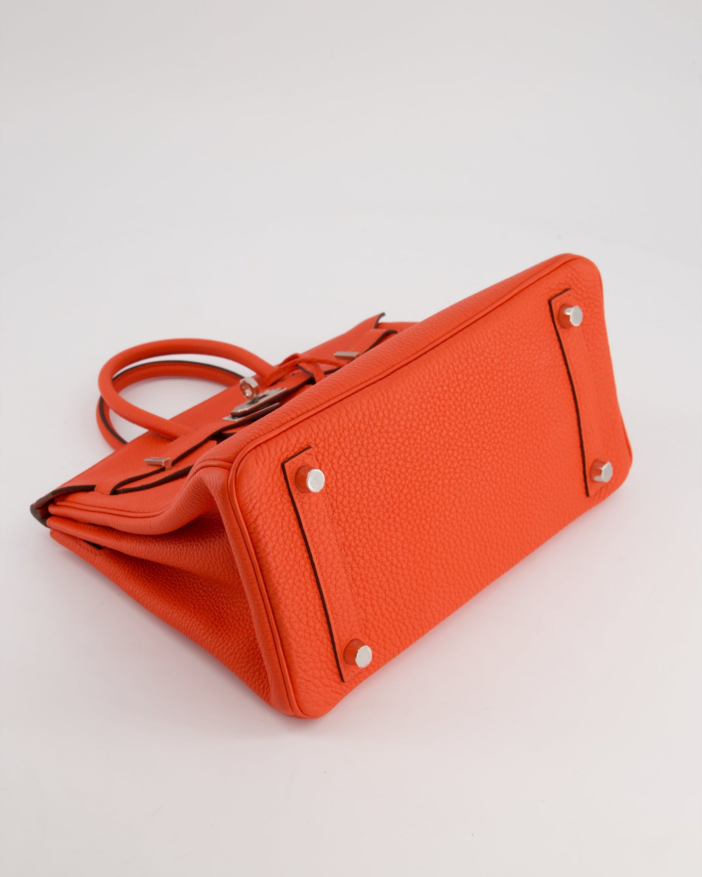 Hermes Birkin 25 Retourne Bag in Capucine Togo Leather and Palladium Hardware