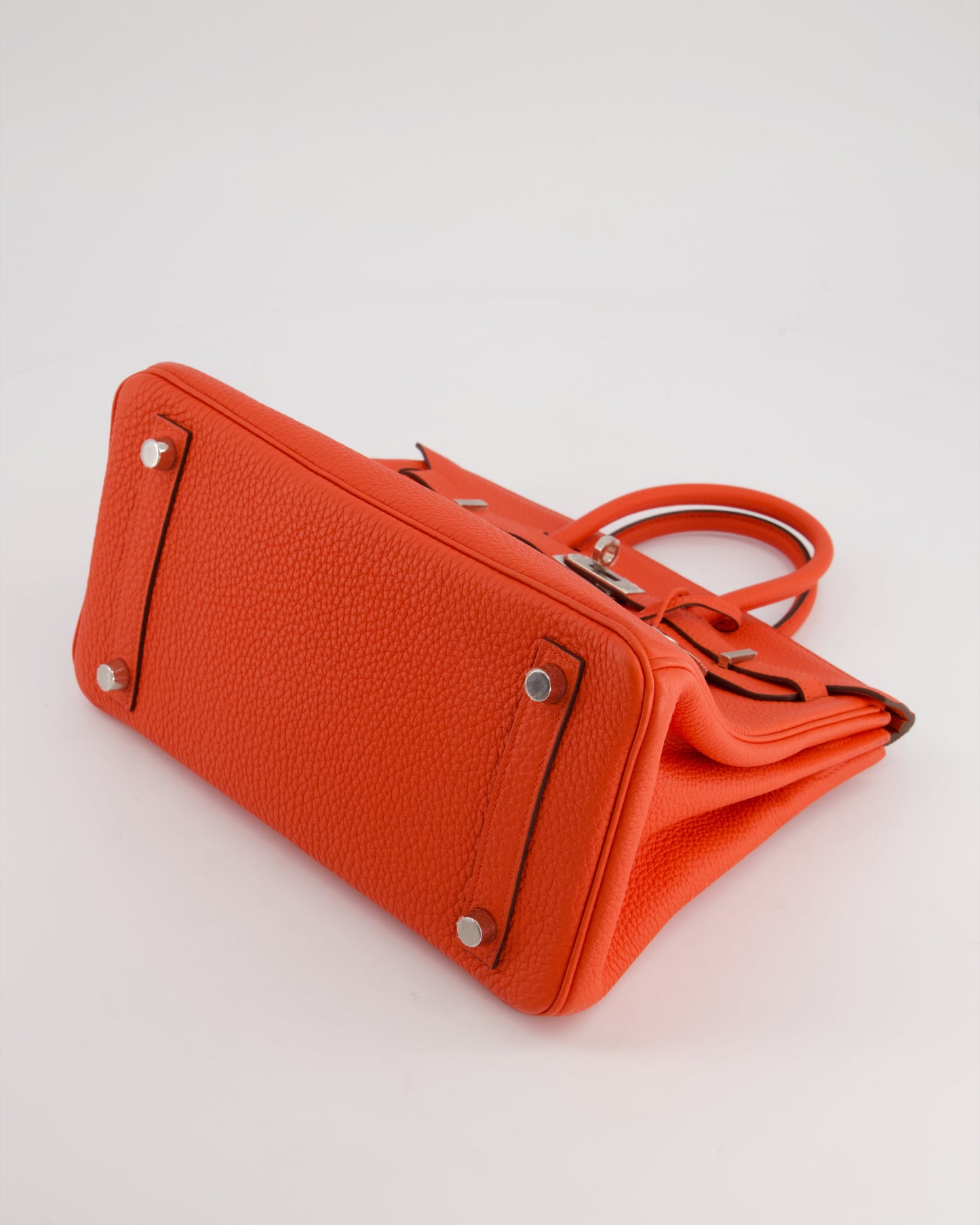 Hermes Birkin 25 Retourne Bag in Capucine Togo Leather and Palladium Hardware